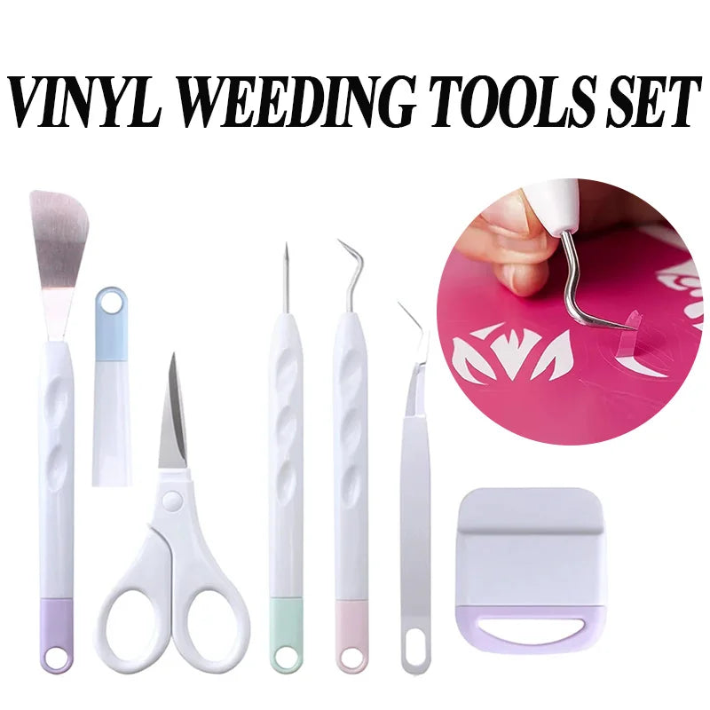 6pcs/set Craft Vinyl Weeding Tools Set Scrapbook DIY Silhouette Relief Carving Tool Kit for Cricut Maker Silhouettes Hand Tools Zpaxo
