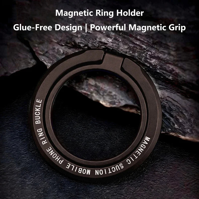 Magnetic Cell Phone Ring Holder Mobile Bracket Removable Grip Zpaxo black gold