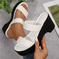 Twist Rhinestone High Heel Sandals 2026 Summer New Square Toe Small All-match Thick Heel Sandals Women Zpaxo white 39