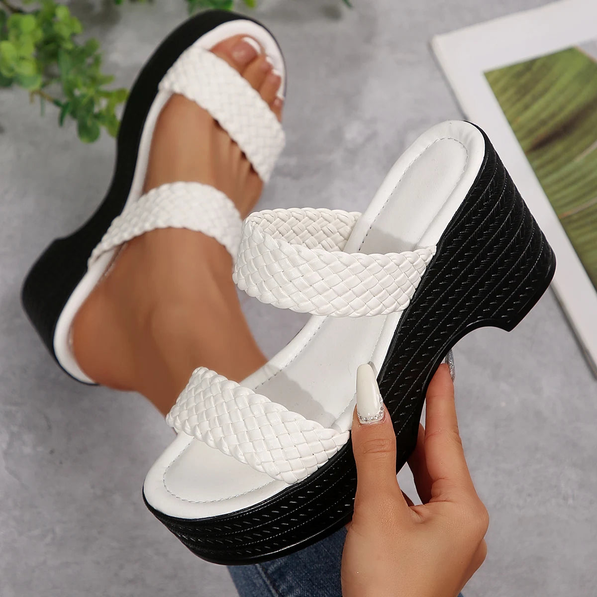 Twist Rhinestone High Heel Sandals 2026 Summer New Square Toe Small All-match Thick Heel Sandals Women Zpaxo white 39