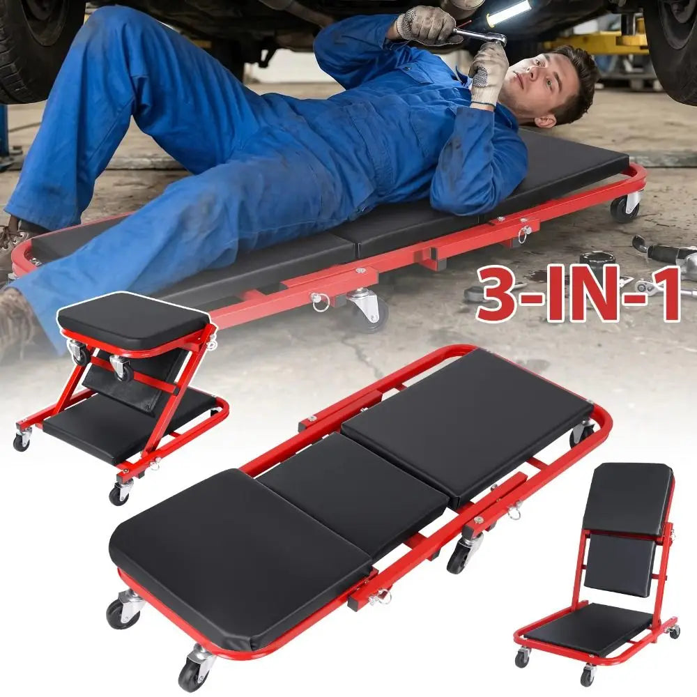 3-in-1 Car Repair Chair Soft Cushion 360 Universal Runner Workshop Zpaxo