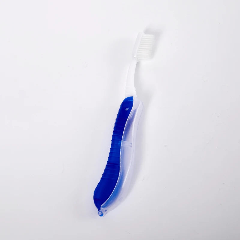 Portable Disposable Foldable Travel Camping Toothbrush Tooth Oral Zpaxo Dark blue