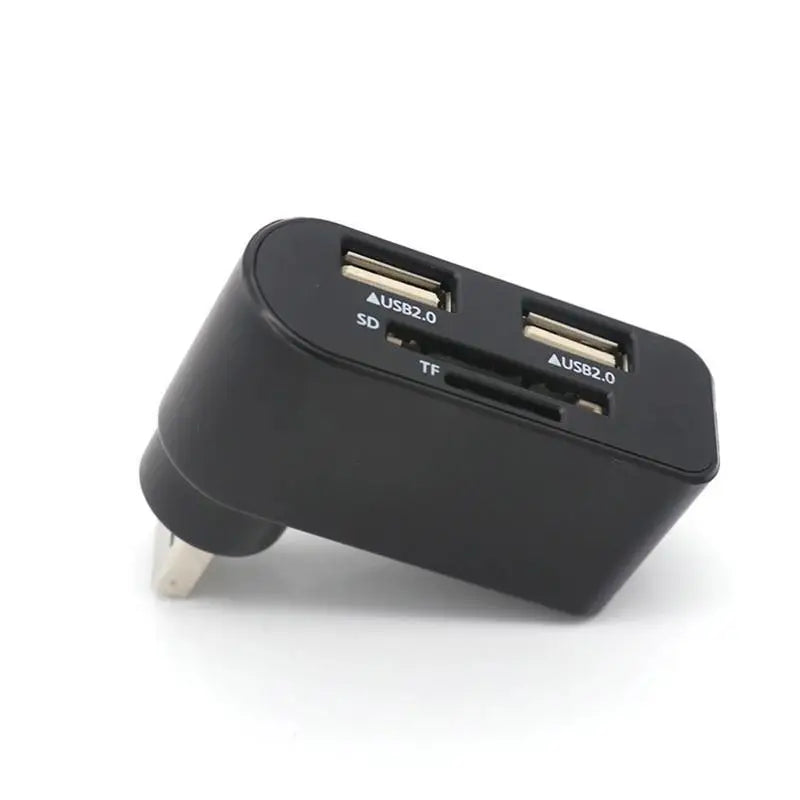 652F USB Hub 4 Ports USB2.0 Rotatable High Speed Splitter Power Adapter TF Reader Zpaxo CN