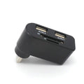 652F USB Hub 4 Ports USB2.0 Rotatable High Speed Splitter Power Adapter TF Reader Zpaxo CN