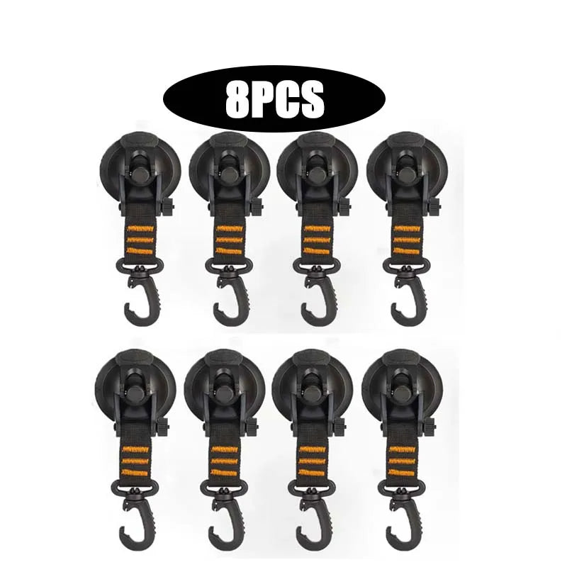 4Pcs Suction Cup Anchor Securing Hook Tie Down Camping Tarp As Car Side Awning Pool Tarps Tents Securing Hook Universal Travel Zpaxo 8pcs-Orange