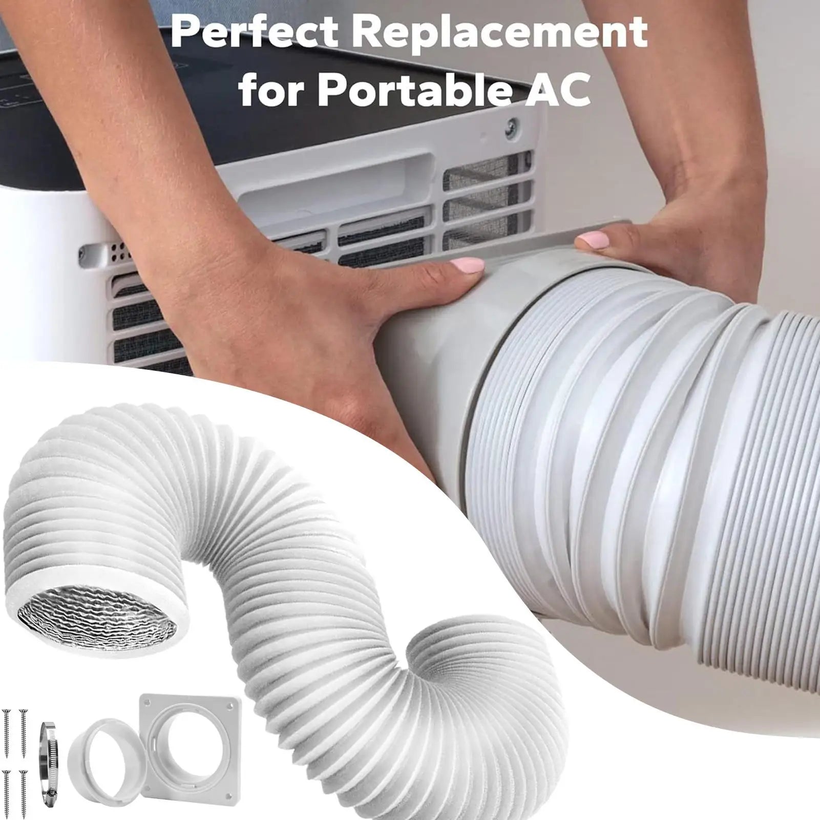Dryer Vent Hose Air Conditioner Wall Mounted Connector Portable Ac Vent Wall Mount Connector with Hose for Home Kitchen Room Zpaxo