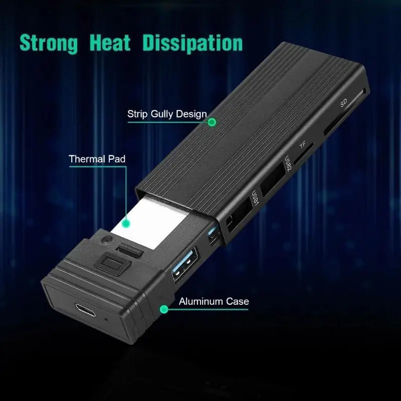 652F SSD Case NVMe Enclosure to Type-C Enclosure SSD Adapter Dual-protocol NVMe SSD Disk Box Enclosure Case Zpaxo