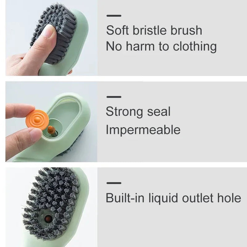 16-1PCS Multifunction Cleaning Shoe Brush Soft Automatic Liquid Shoe Brush Long Handle Clothes Soap Brush With Hook Clean Tool Zpaxo