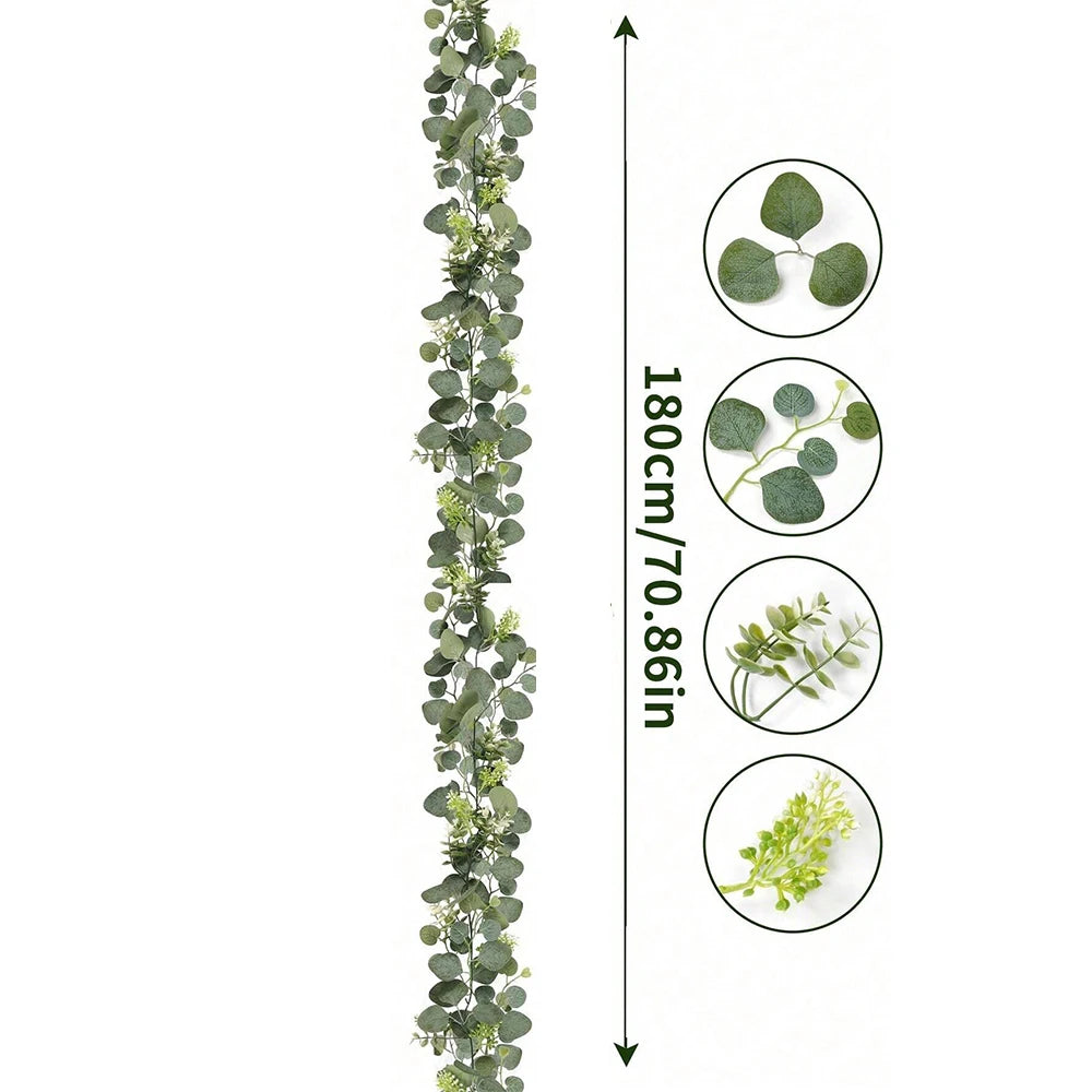 Artificial Eucalyptus Garland Fake Greenery Eucalyptus Leaves Vines for Wedding Arch Backdrop Party Table Wall Home Decor Zpaxo 1PC J2501103