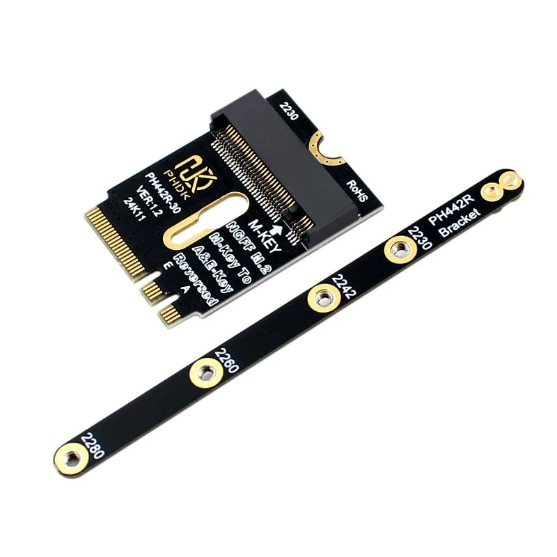 M.2 A+E To NVME SSD Adapter M2 WIFI Interface A/E Key To M Key PCIE 4.0 Riser Card With Bracket For 2230 2242 2260 2280 NVME SSD Zpaxo