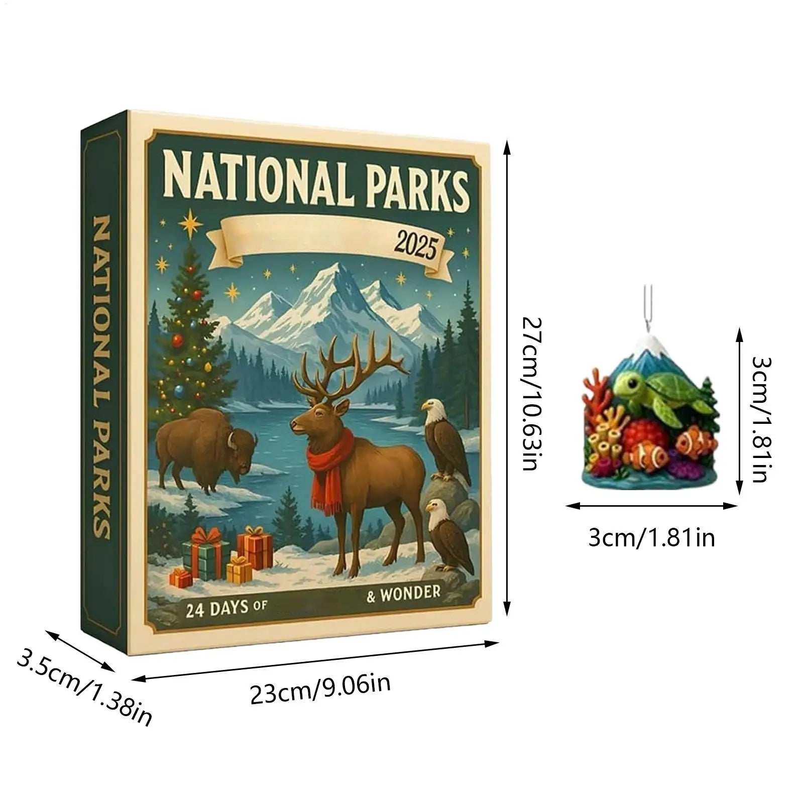 Christmas Countdown Calendar 24 Days National Parks Acrylic Ornaments