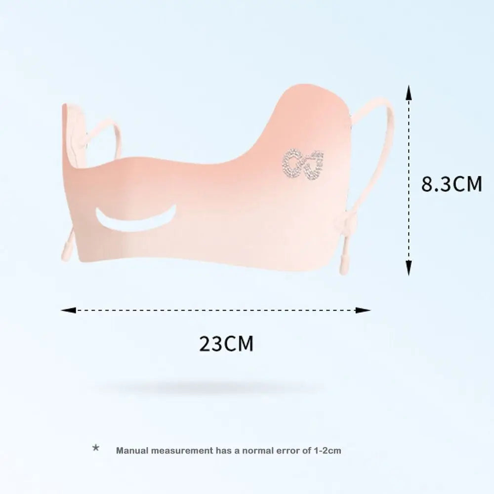 Summer Ice Silk Sun Protection Mask UPF50+ Breathable Women Face Mask Canthus Protection Half Face Face Shield for Golf Sports Zpaxo