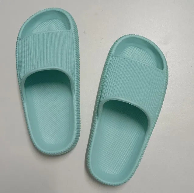 Women Thick Sole Home Slippers Heel Ladies Platform Flat Shoes Zpaxo Summer green 38-39