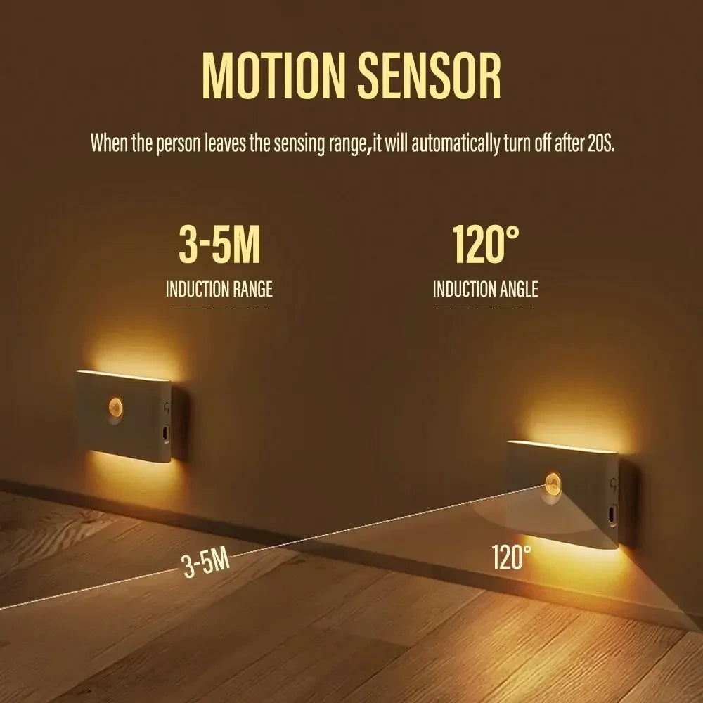 Motion Sensor LED Night Light – Rechargeable Magnetic Wall Lamp Motion Sensor Night Light Zpaxo