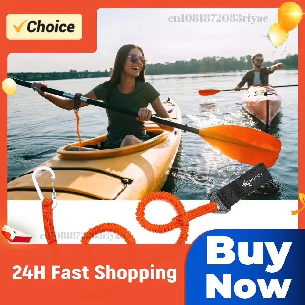 Nylon Elastic Kayak Canoe Paddle Leash Safety Boat Fishing Rod Pole