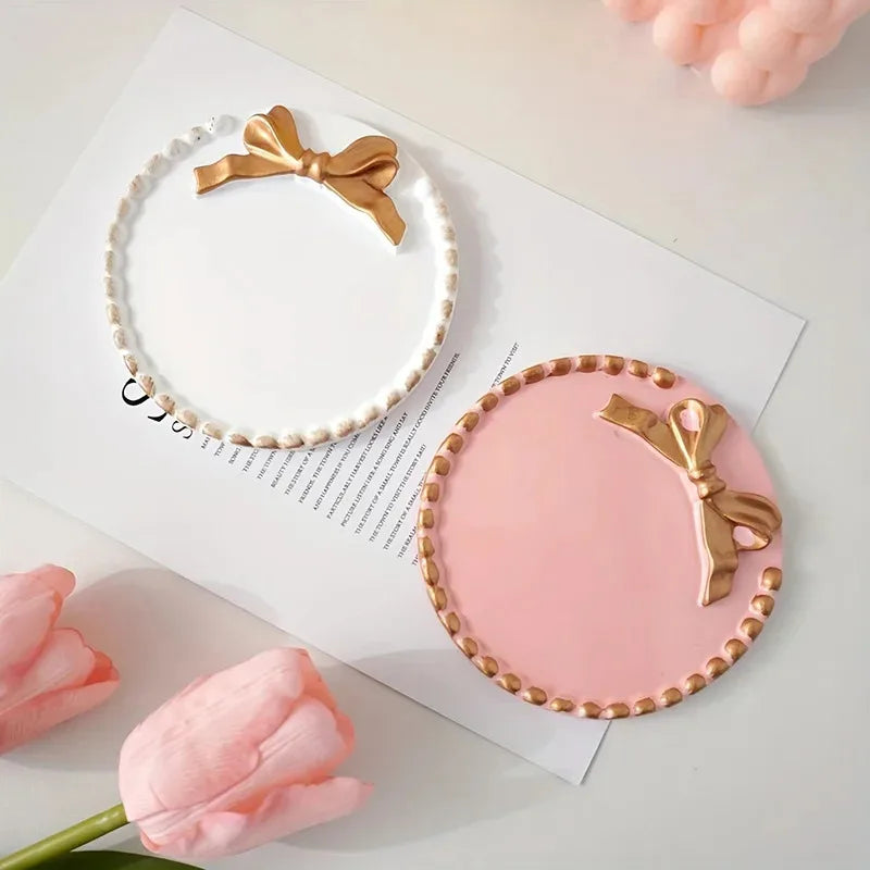 Circular Bow Jewelry Tray Necklace Earring Storage Display Prop
