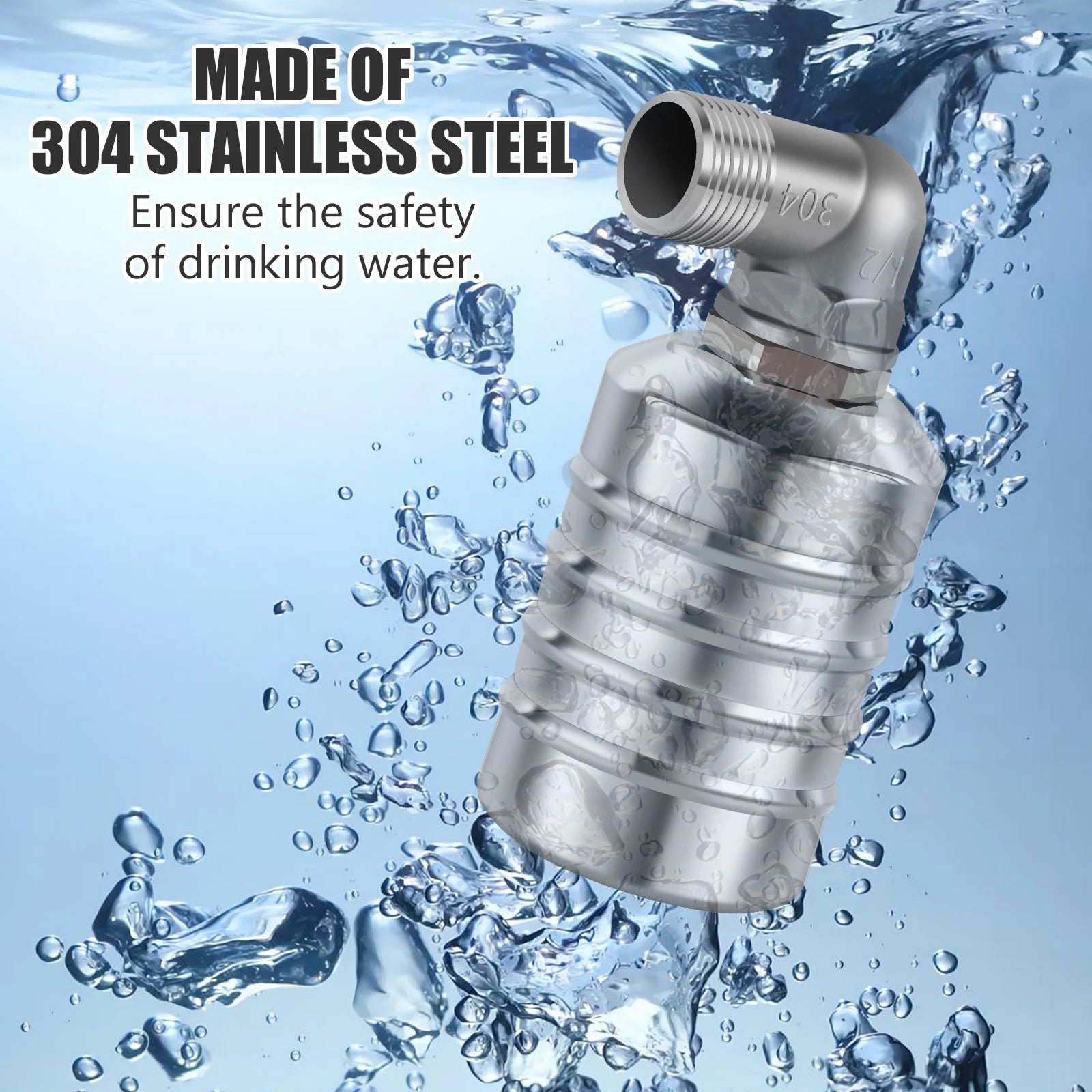 1/2 PCS Floating Ball Valve Automatic Water Level Control Valve 1/2 Stainless Steel Water Tank Valve Safe Water Tower Shutoff Zpaxo