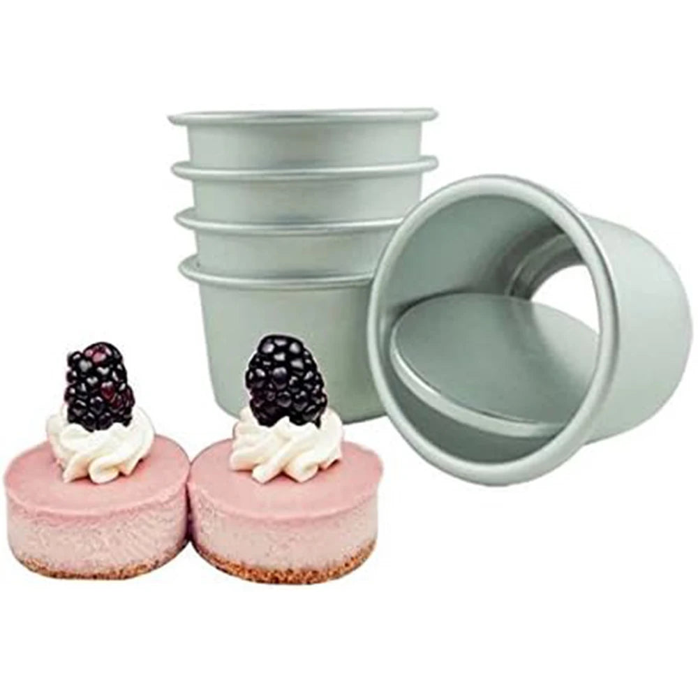 5Pcs Performance Aluminium Mini Round Cheesecake Pan 2Inch Cheesecake Pan Cupcake Pan Muffin Pan Desserts Cake Baking Pan Zpaxo
