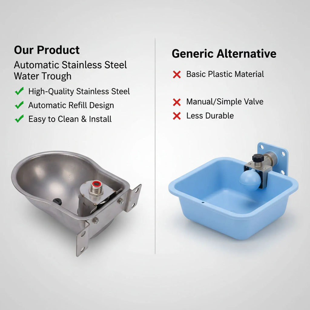 Automatic Sheep Water Bowl Sheep Water Feeder Stainless Steel Livestock Waterer Water Dispenser for Sheep Goat Calf Zpaxo