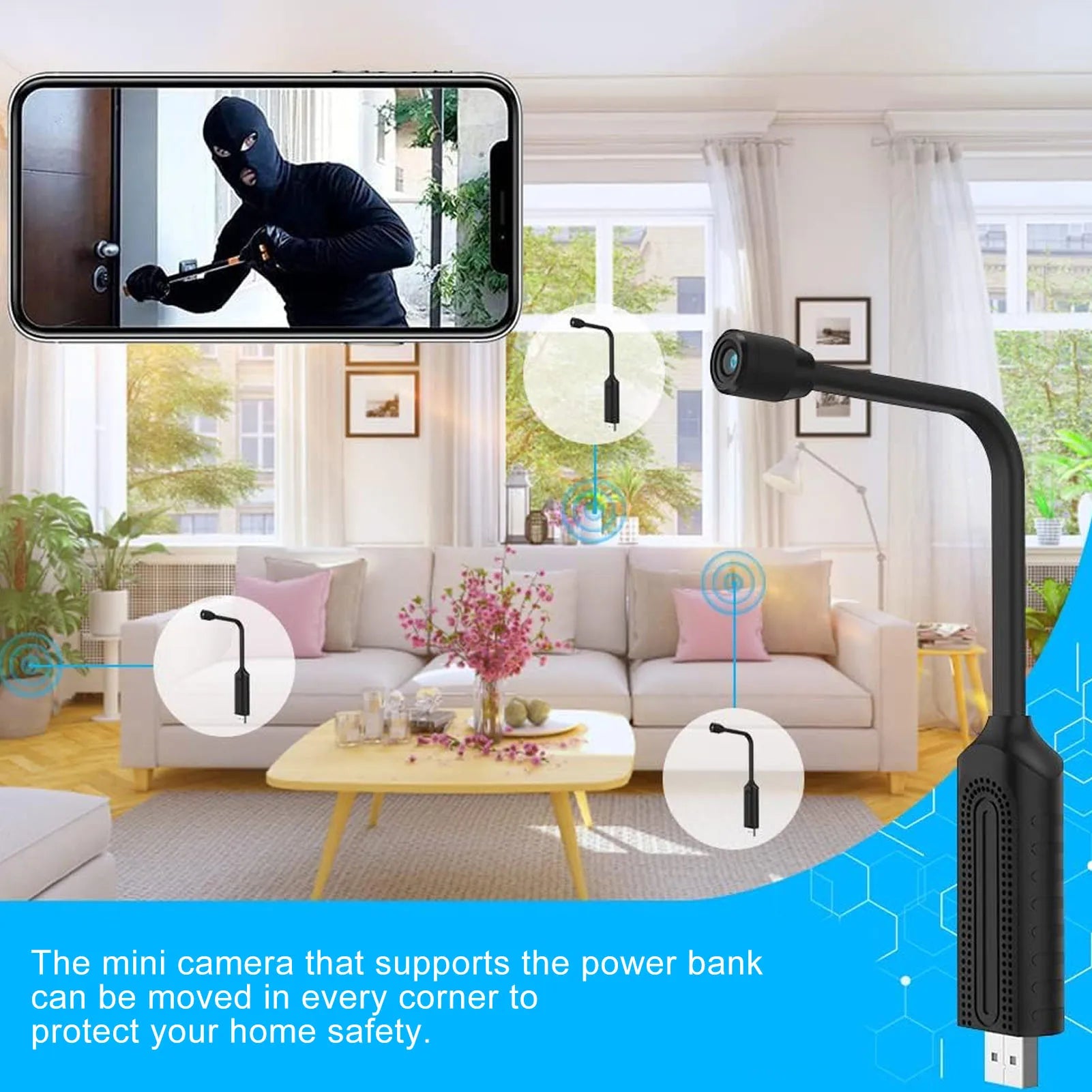 USB Mini Wifi Wireless Camera Security 1080P Accurate Reproduction