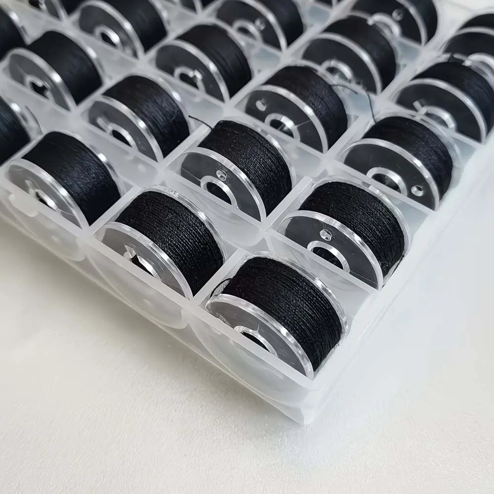 25-Pack Black Sewing Bobbins – Replacement Thread Spools Set Sewing Bobbins Set Zpaxo