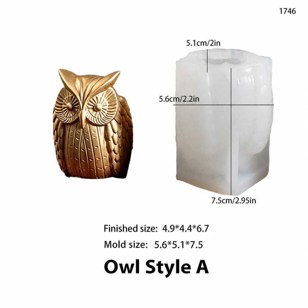 3D Owl Silicone Mold – Candle, Plaster & Resin Craft Mold