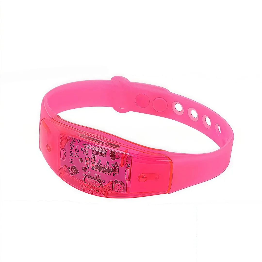 20 50 Commission LED Sound Activated Glow Dark Bracelets Rhythmic Zpaxo pink 90pcs Custom text