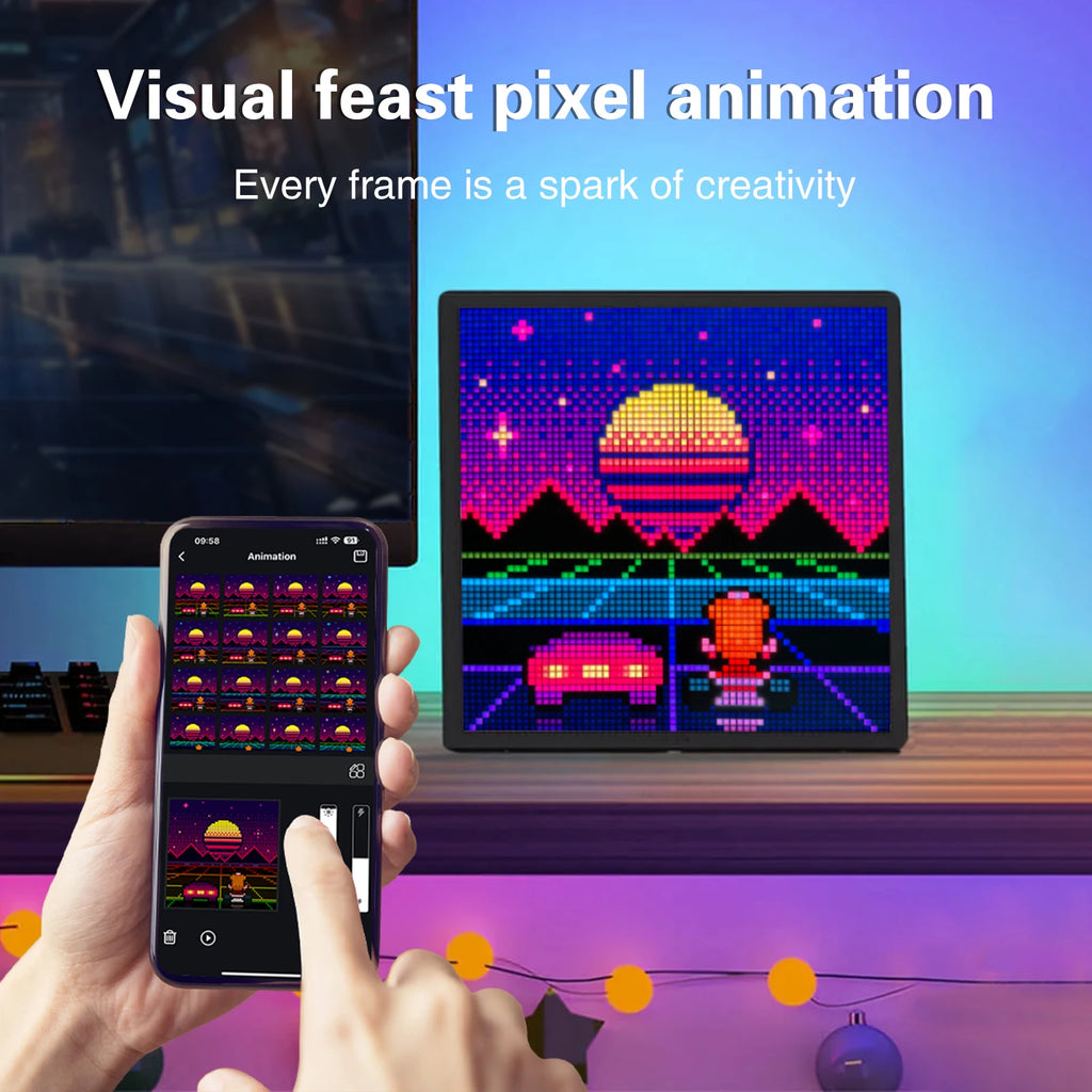 LED Pixel Screen Display Night Light Bluetooth Smart APP LED Panel Display Frame For Gaming Room Decoration Christmas Gift Zpaxo