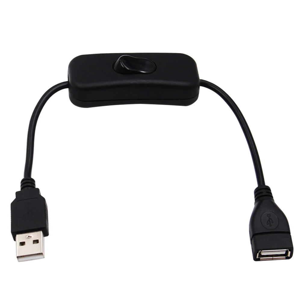 USB Cable with Switch ON/OFF Cable Extension Toggle for USB Lamp USB Fan Power Supply Line Durable HOT SALE Adapter Zpaxo black
