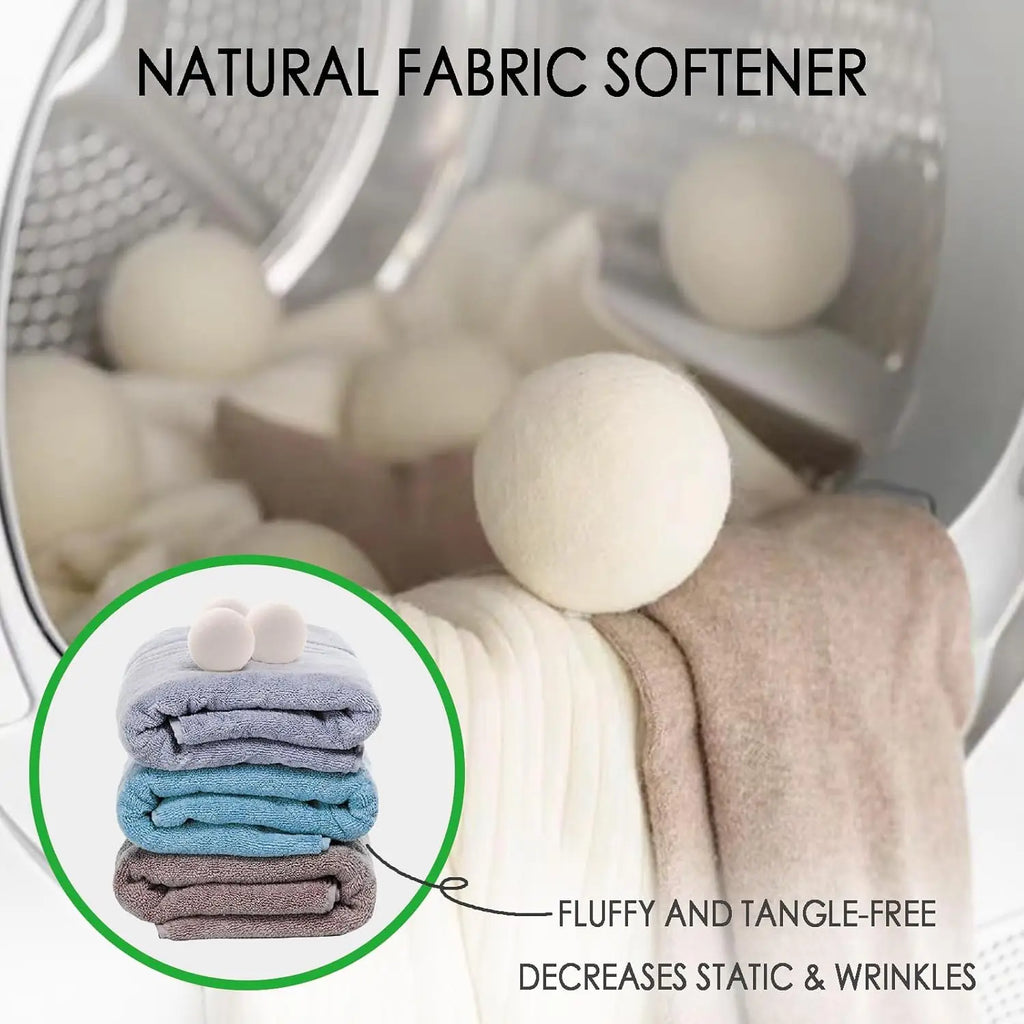 Reusable Wool Dryer Balls – Reduce Static & Drying Time (3/6/9 Pack)