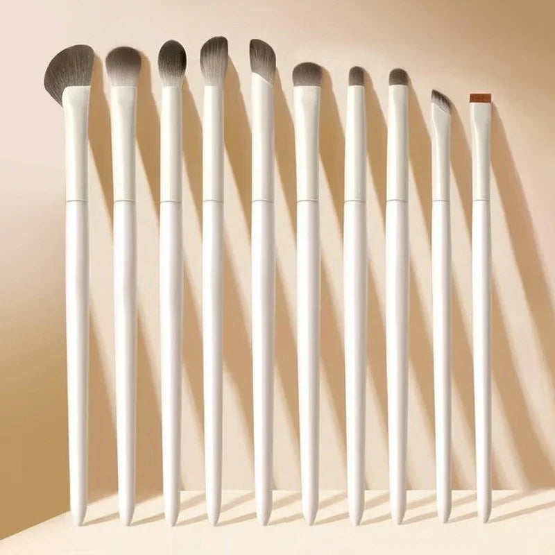 5/6/8/10pcs Natural Eye Makeup Brushes Set Detail Eyeshadow Brush Makeup Brush White Ultra Soft Eyeshadow Eyeliner Makeup Tool Zpaxo