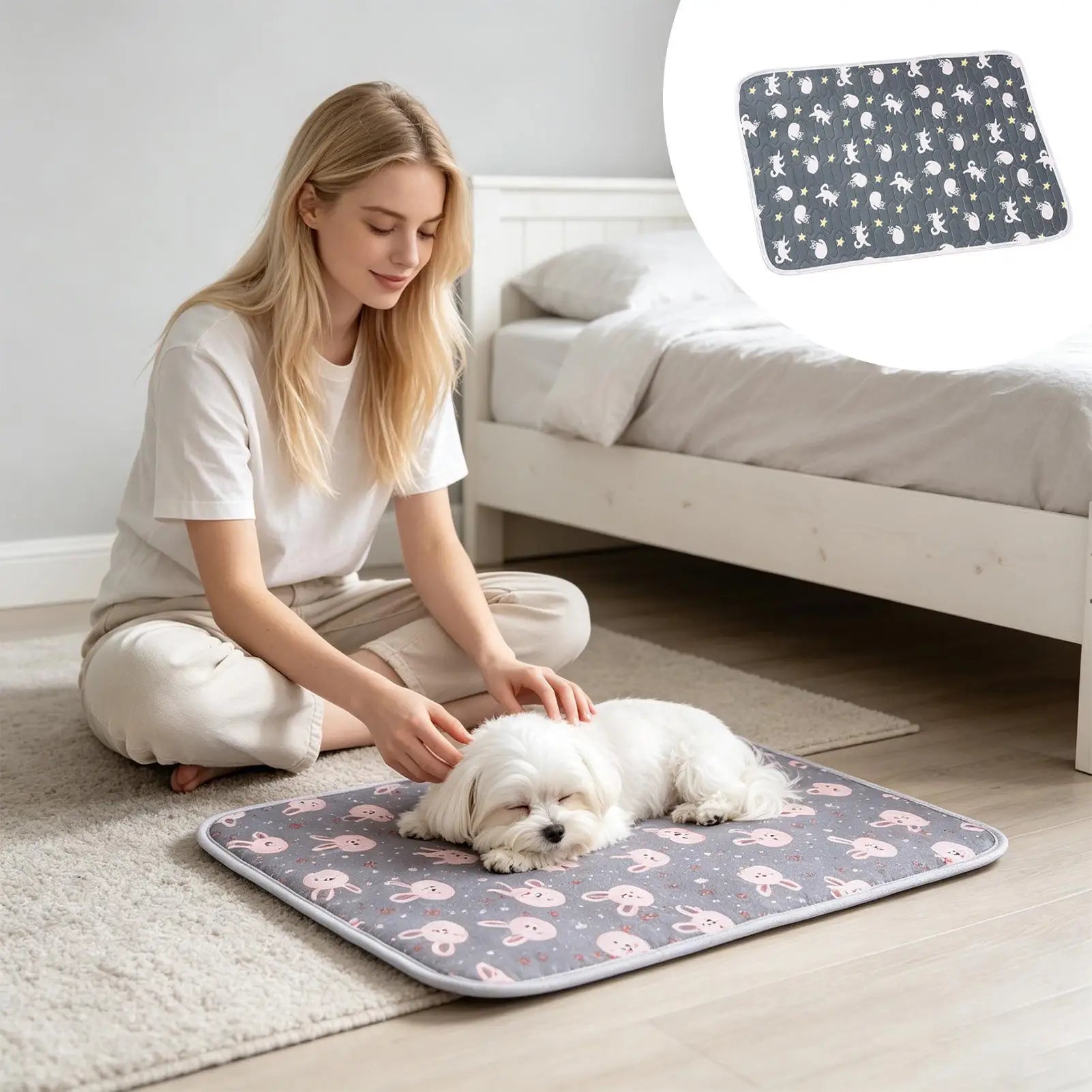 Cooling Mat For Dogs Portable Breathable Washable Cute Pet Cooling Mat Cat Couch Cover Outdoor Indoor Home Crate Kennel Floor Zpaxo
