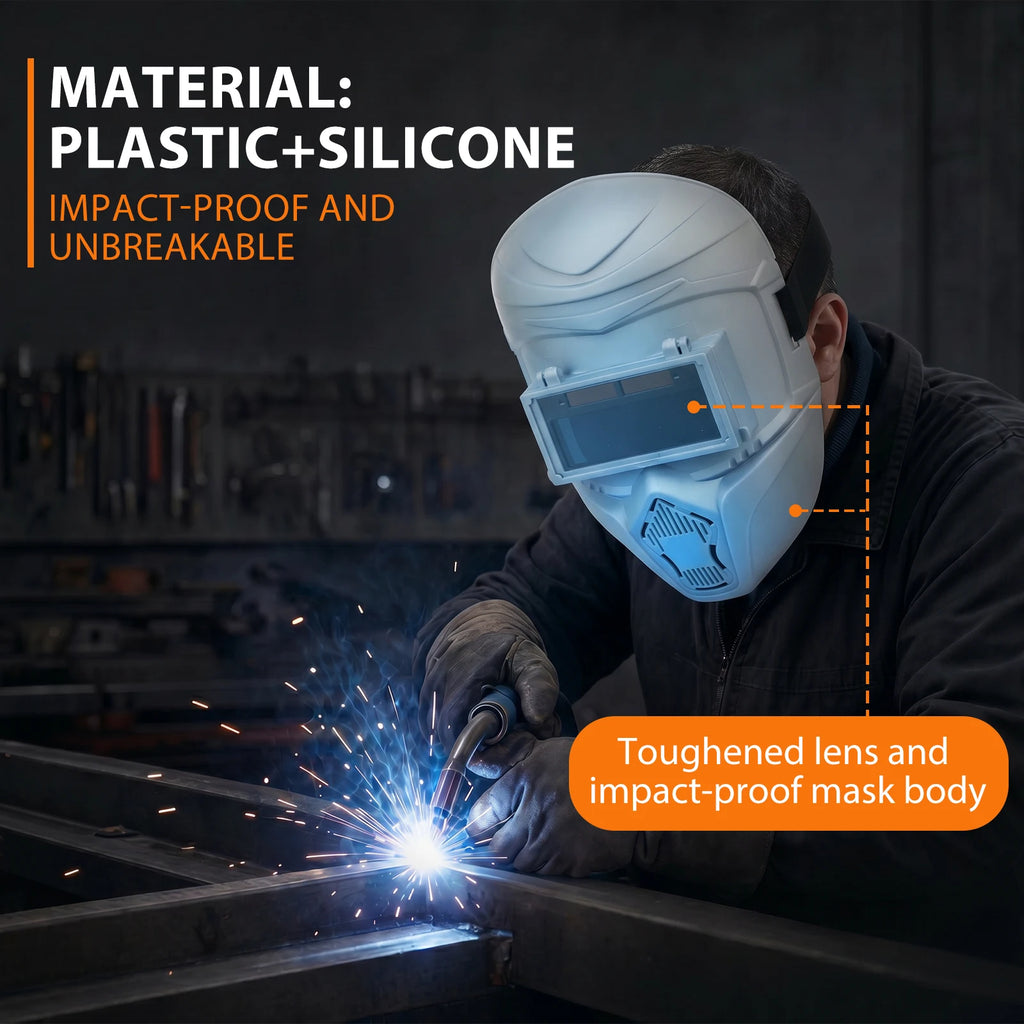 Professional Auto Darkening Welding Helmet, Adjustable Shade 9-13 Welding Mask with Silicone Nose Pad, Breathable Padding Hood Zpaxo