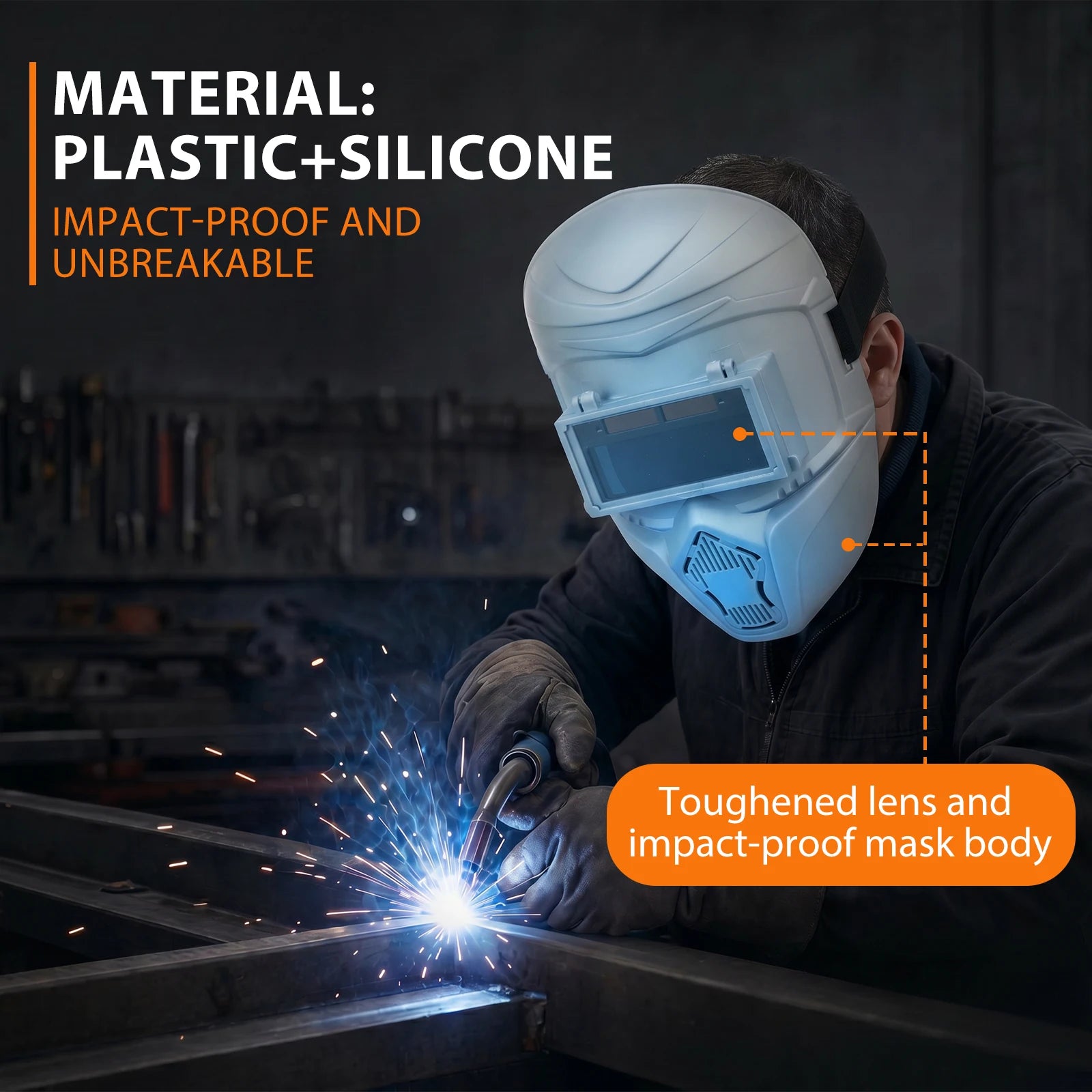Professional Auto Darkening Welding Helmet, Adjustable Shade 9-13 Welding Mask with Silicone Nose Pad, Breathable Padding Hood Zpaxo