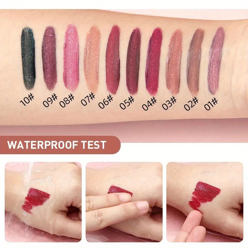 Diamond Liquid Lipstick Moisturizing Lasting Purple Sparkling Waterproof Lip Gloss Matte Glitter Lipstick Korean Makeup Zpaxo