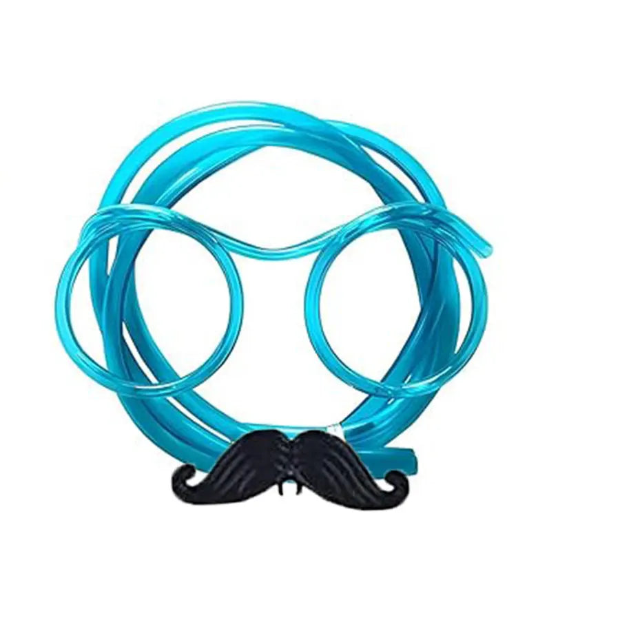 Glasses Funny Soft PVC Crazy Straws Beard Plastic Drinking Kids Party Zpaxo 8 pcs blue