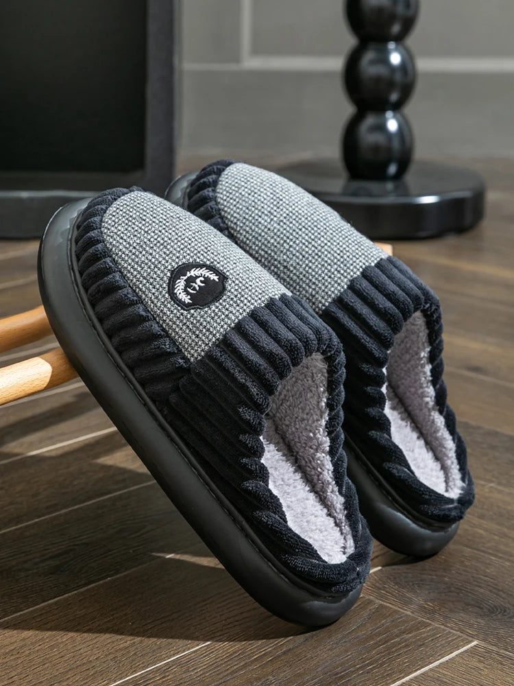 Men's Slippers Indoor Autumn Winter EVA Thick Sole Lightweight Zpaxo black 42-43