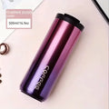 Stainless Steel Coffee Thermos Bottle Thermal Mug Leakproof Car Vacuum Flasks Coffee Cup Travel Portable Insulated Bottles Zpaxo purple thermos cup 401-500ml