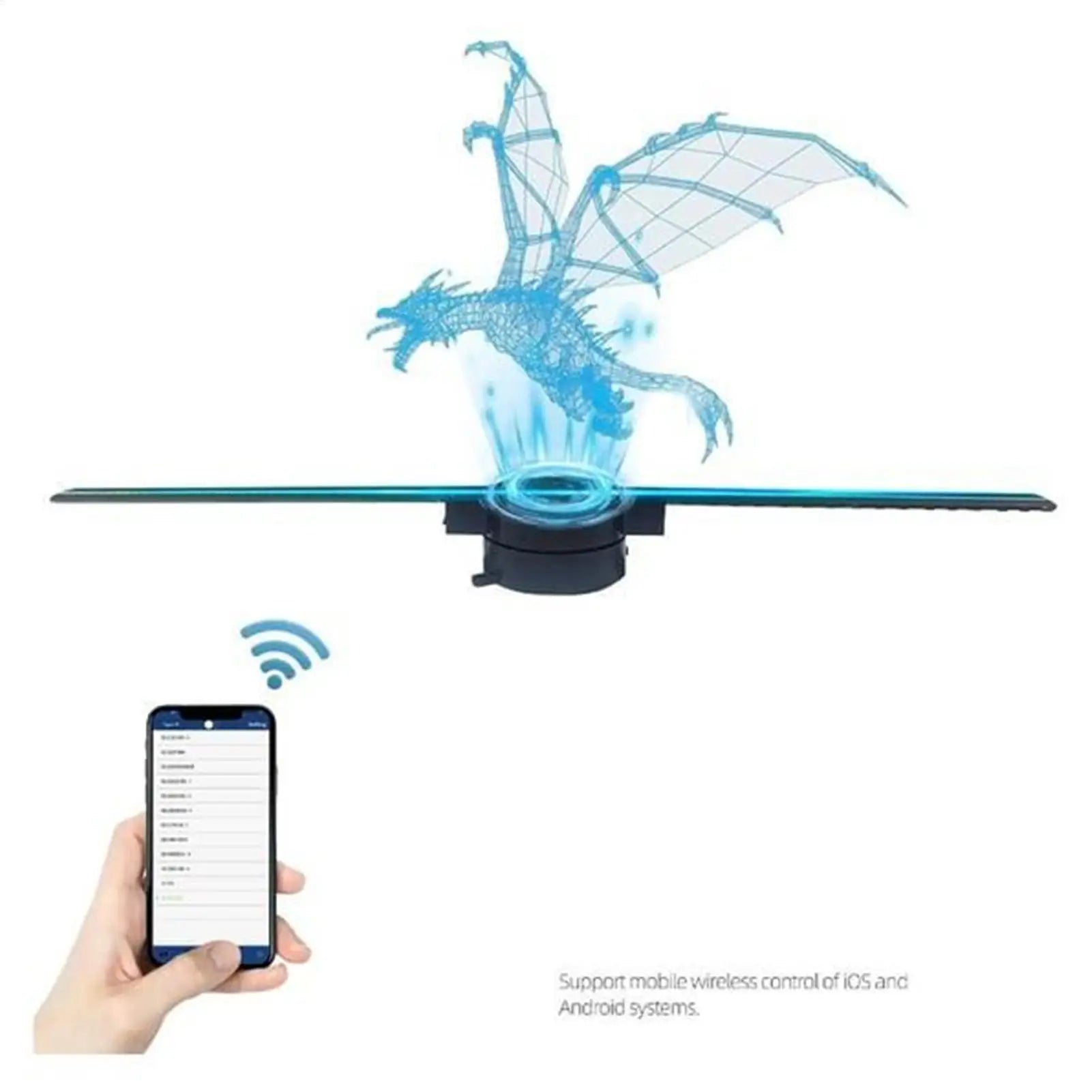 Hologram Fan 16 5-Inch Plug Video Projector LED 3D WIFI App Control