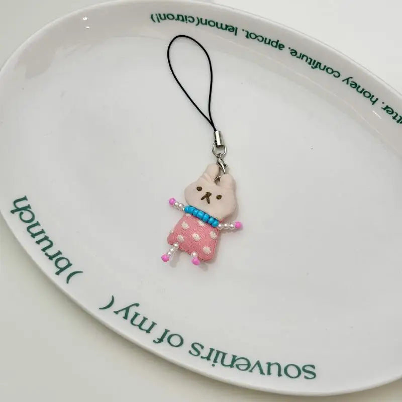 Cute Frog Pig Cat Pendant Keychain Women Simple Design Phone Rope Zpaxo A4