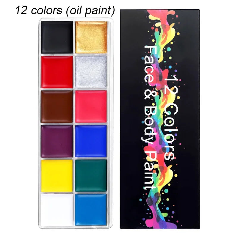 20 Colors Face Body Oil Painting Paint Pigment Non Toxic Safe Kids Zpaxo 04-12Color Oily