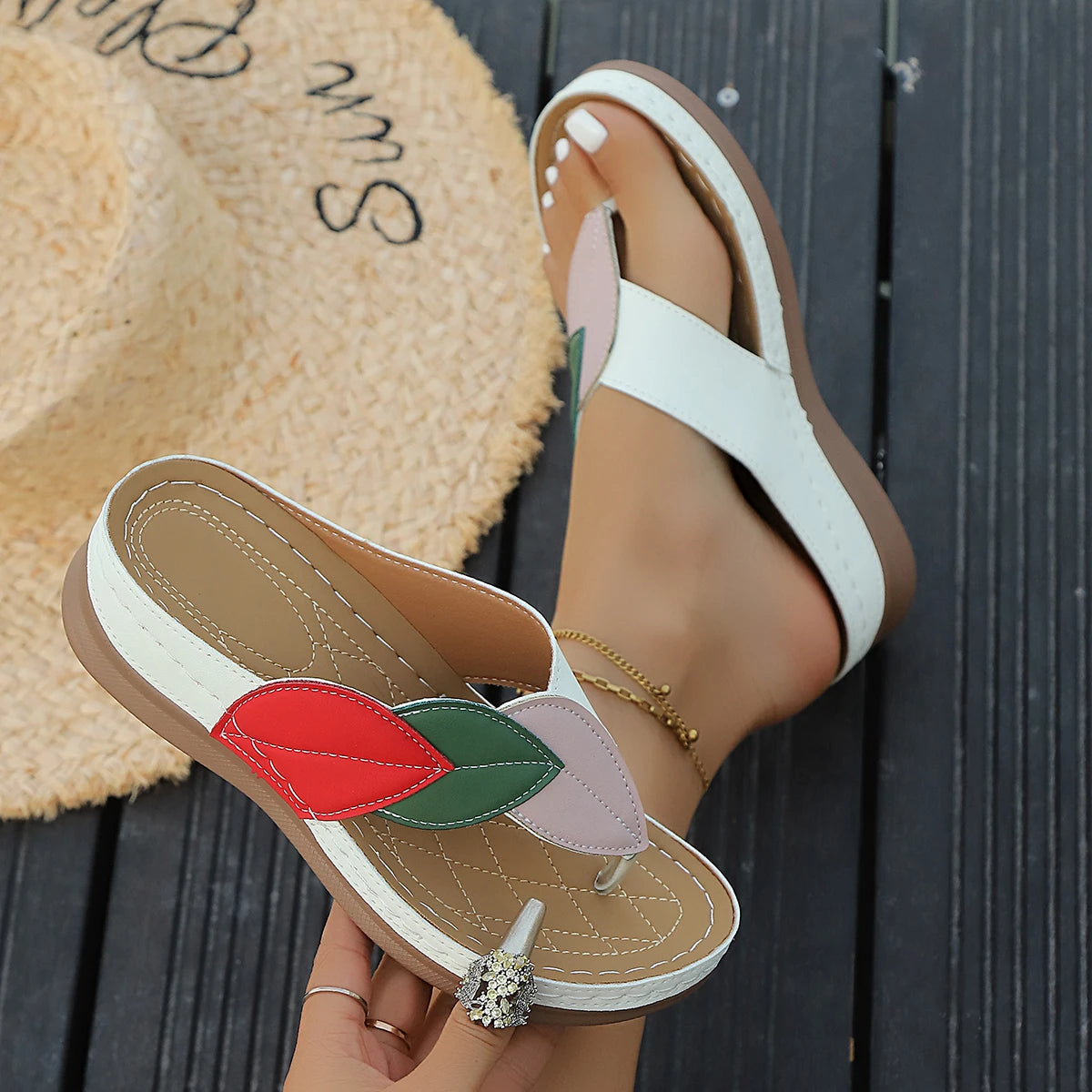 2025 Women Slippers Outdoor Wedge Sandals Fashion Non-Slip Slippers Female Trend Lightweight Party Ladies Shoes Slides Women Zpaxo WHITE 43