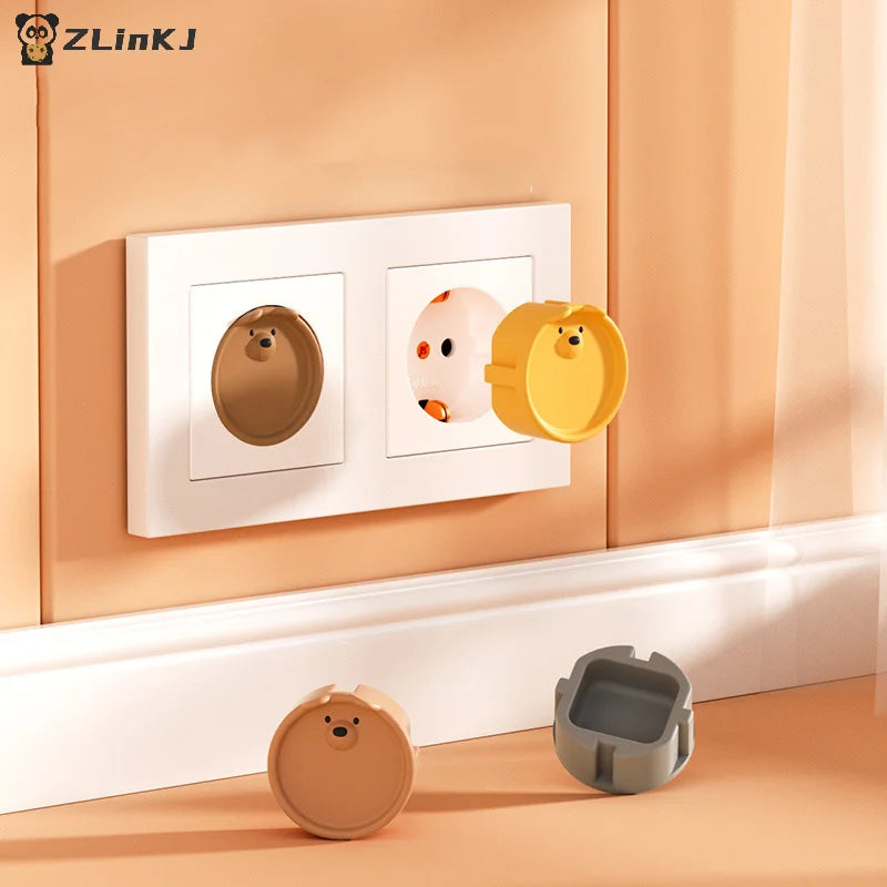 ▶5Pcs Baby Safety Protection Socket Protective Cover , Children Electric Shock Prevention Dust Protection Cover,Cartoon Design Zpaxo
