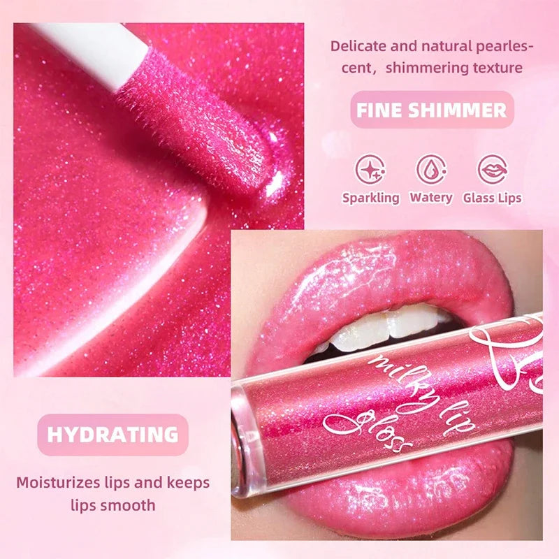 Shimmering Taro Purple Lip Gloss Moisturizing Plumping Gold Sparkle
