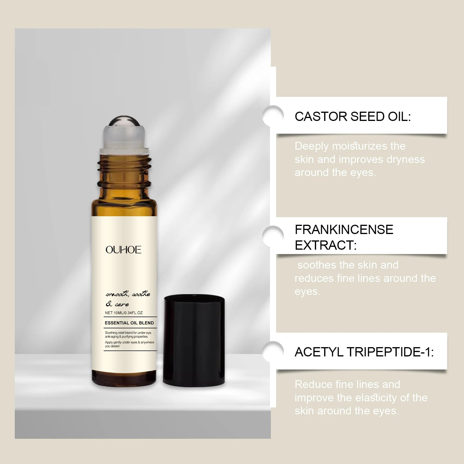 Firming Eye Roll-on Essential Oil Removal Dark Circles Wrinkle Lifting Repairing Eye Skin Moisturizing Hydrating Eye Care Zpaxo