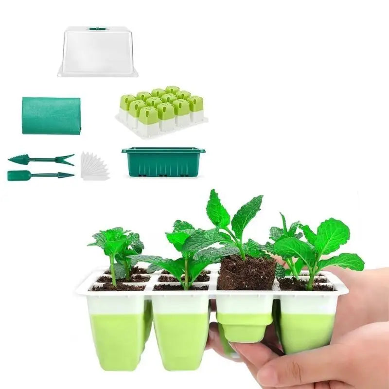 Seedling Tray Mini Greenhouse Starter Kits Indoor Outdoor Planting
