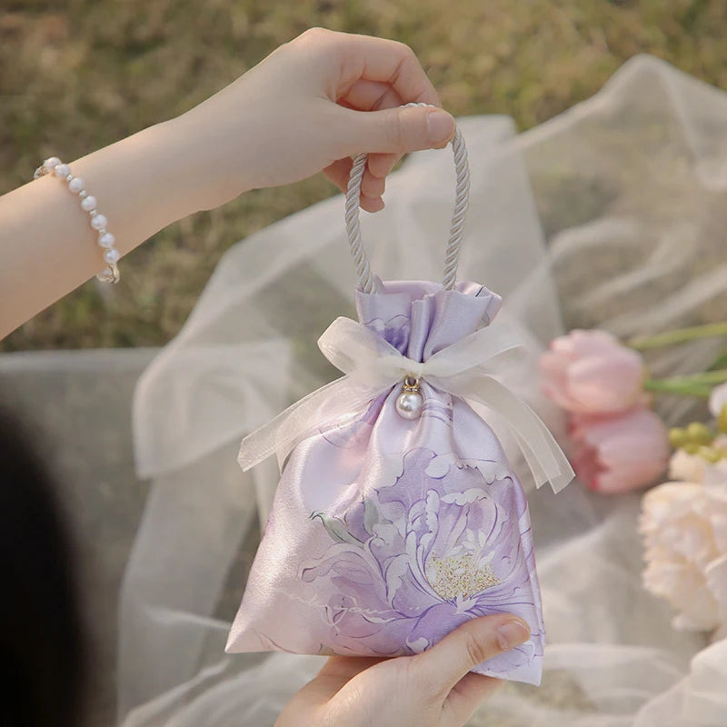 Floral Drawstring Candy Gift Bags – Wedding & Baby Shower Favors Party Favor Gift Bag Zpaxo