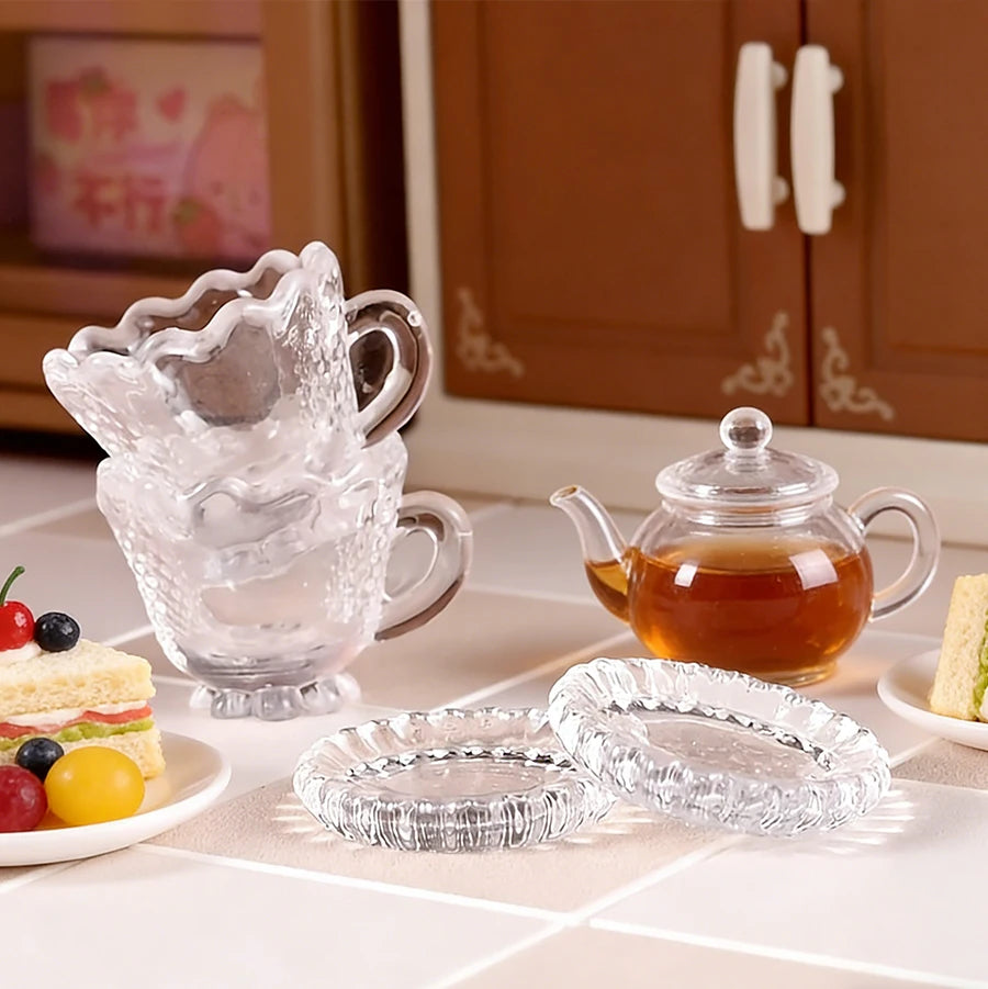Clear Miniature Coffee Cup Set – Dollhouse & Fairy Garden