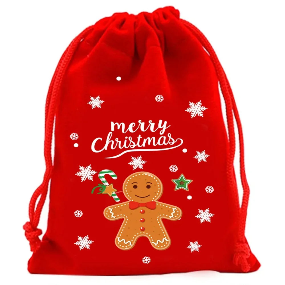 Christmas Velvet Drawstring Gift Bags – Candy & Jewelry Pouches Drawstring Gift Bag Zpaxo Red 2 Other 12x15cm