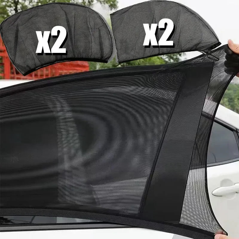 Car Rear Side Window Sunshade 99 UV Block Anti-mosquito Mesh Foldable
